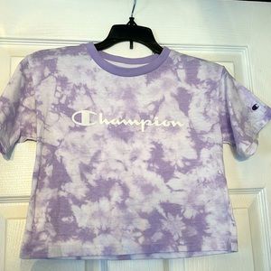 Brand new. Purple tie-dye champion cropped T-shirt.